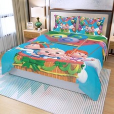 Cocomelon Song Balloons Print Duvet Cover Set 3Pcs Quilt Cover  Pillowcase