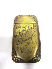 Antique Val. Blatz Brewing Co. Brass Match Safe