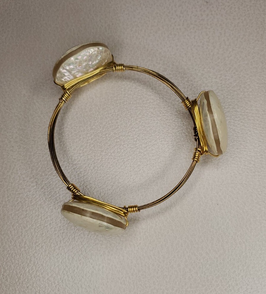 Shattered Shell Wire Wrapped Bangle - image 3