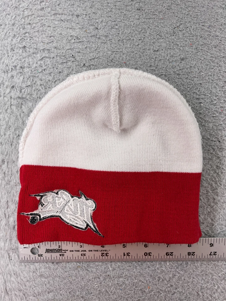 MSR Gorro Toque Adulto Talla Única Rojo Blanco Tejido 100% Turbo Acrílico Yupoong Foto 4 de 4