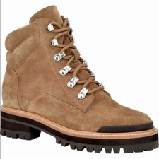 New Marc Fisher LTD Camel Tan Lace Up Idaran Hiking Boot Lug Sole 9