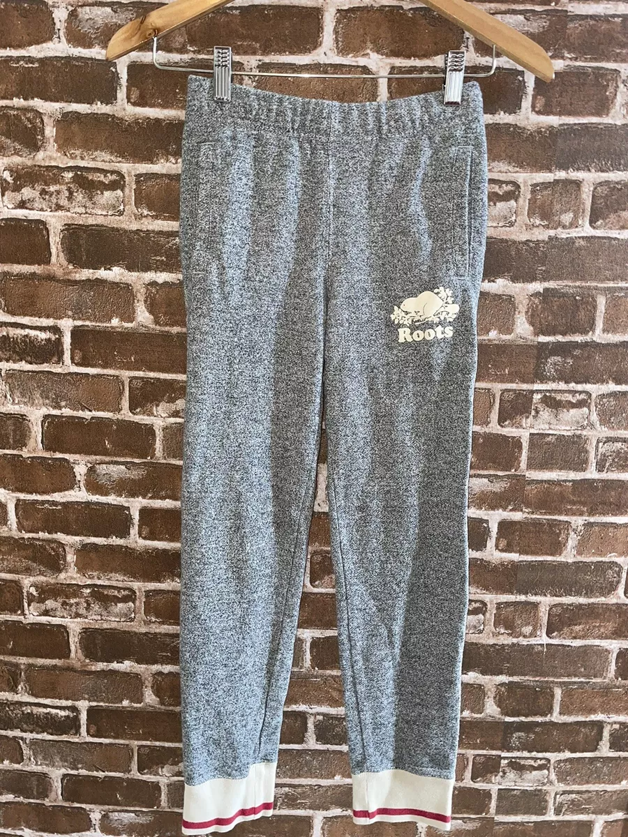 ROOTS KIDS GIRLS SIZE 10 GREY SWEATPANTS JOGGERS GRAY JOGGING PANTS LOUNGE