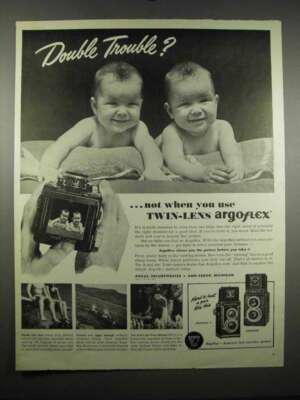1947 Argus Argoflex Camera Ad - Double Trouble