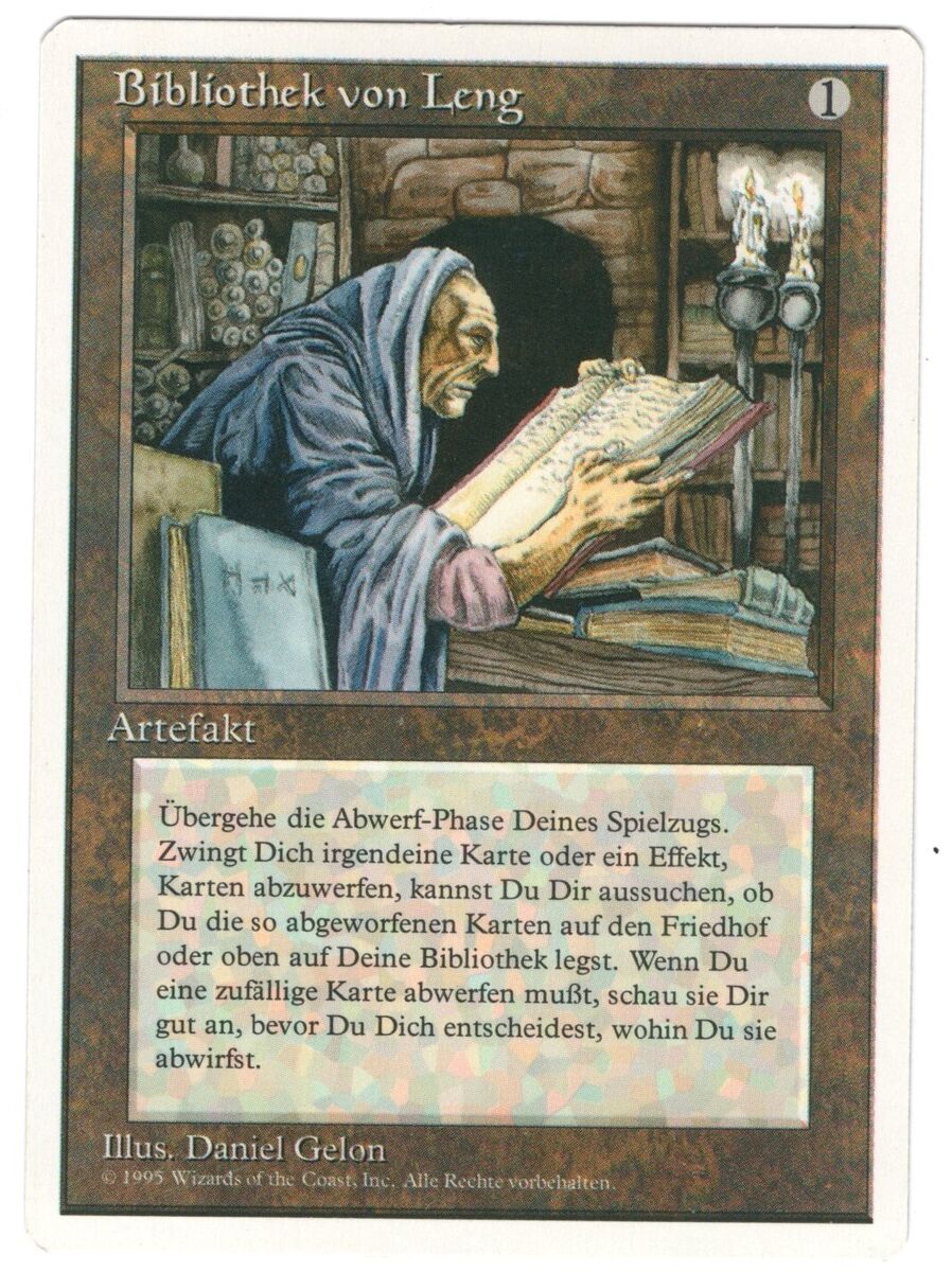 MTG LIBRARY OF LENG GERMAN 4TH EDITION UNCOMMON ARTIFACT LP MTG LIBRARY OF LENG GERMAN 4TH EDITION UNCOMMON ARTIFACT LP