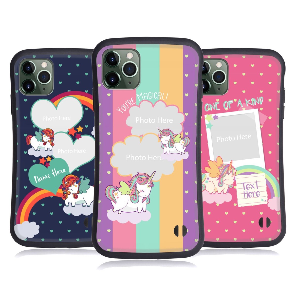 CUSTOM PERSONALIZED FANCY UNICORN HYBRID CASE FOR APPLE iPHONES PHONES