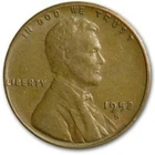 1952 S - Lincoln Wheat Penny - Good/Very Good