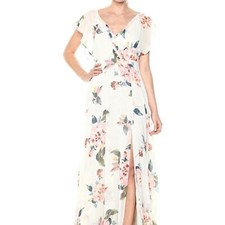 Jenny Yoo Alanna Ohana Print Open Back Chiffon Gown, Ohana Print, 12