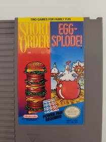 EUC Short Order Egg-Splode! Original Nintendo Entertainment System NES Game Cart