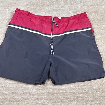 Bike Swim Trunks Mens Large Red Navy Cotton Lined Y2K Streetwear Festival