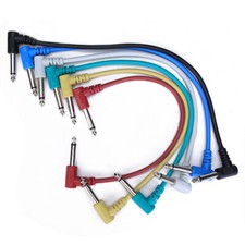 6x Right Angle Patch Cables for Guitar Effect Pedal 6.35mm Jack 1/4" DIY