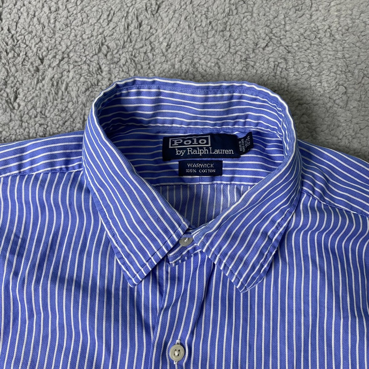 Polo Ralph Lauren Button Up Warwick Shirt Mens 16.5 32/33 Blue 