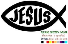 FISH Ichthys JESUS Vinyl Decal Sticker Car Truck Window Bumper Various Sizes