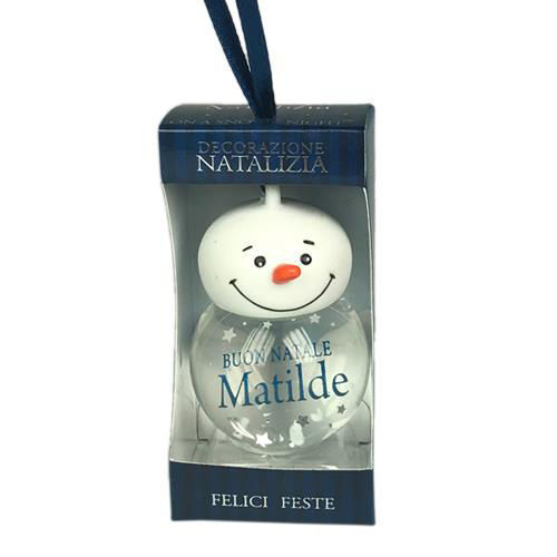 Palla di Neve 4x6 cm con nome Matilde