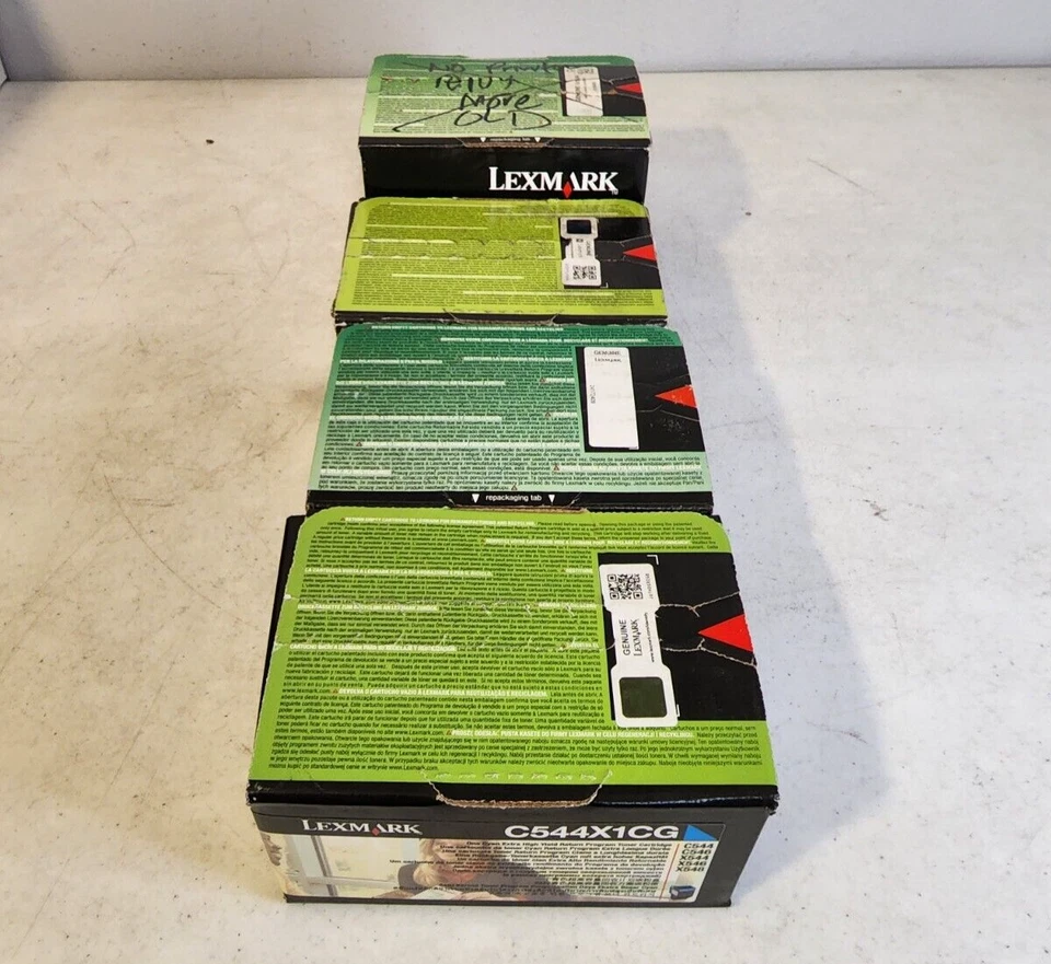 Lexmark C544X1KG Black X1CG Cy X1MG Mag X1YG Yell For C544 Lot of 4 New OEM - Image 2 of 2