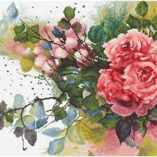 Golden Rose Bouquet Cross Stitch Kit