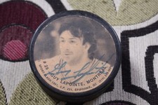 Guy Lapointe signed 1991 Montreal Canadiens Sports-Flash NHL Photo Puck - JSA