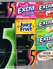 WRIGLEY'S EXTRA DESSERT DELIGHTS SUGARFREE GUM  5 REACT Now Collector Packs 