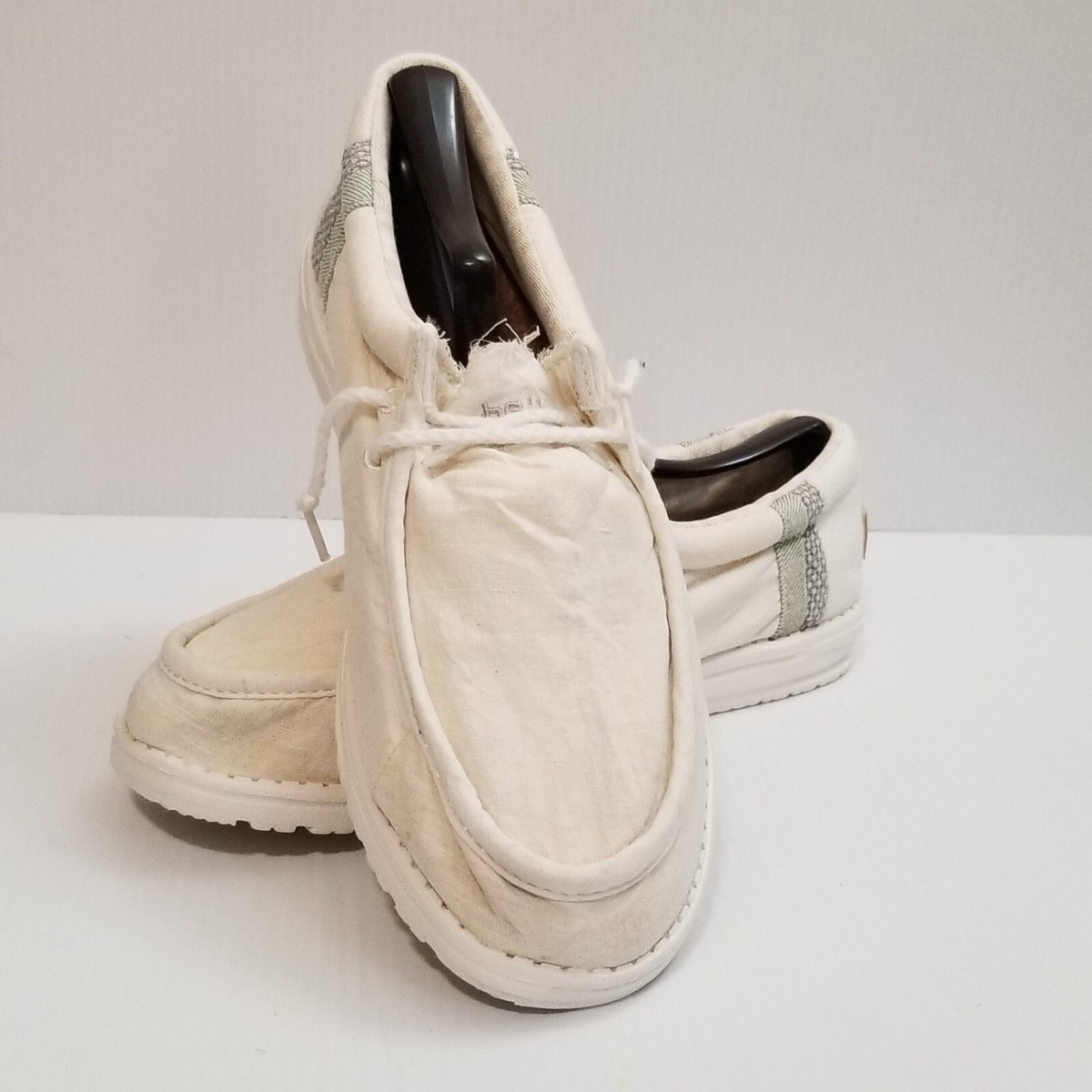 Canvas Linen Linen Natural White Hey Dudes Hey Dude Wally 