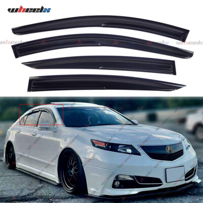 FOR 09-14 ACURA TL JDM MUGEN STYLE 3D WAVY WINDOW VISOR RAIN GUARD DEFLECTOR 4PC