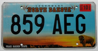 USA Nummernschild North Dakota ''LEGENDARY PEACE GARDEN STATE'' Bison. S-8807.