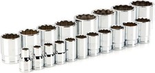 12 Inch Drive 12-point Socket Set 19-piece 38 - 1-12 In.