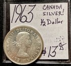 1963 Canada Silver Half Dollar 50 Cent World Coin. Enn Coin.
