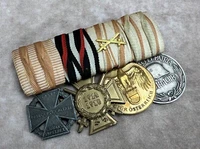 WW1 Imperial German pin cross badge medal uniform WW2 Vet iron parade ribbon bar