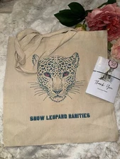 New Snow Leopard Rarities Gift Tote Bag 3pc Set With Bracelet NWOT