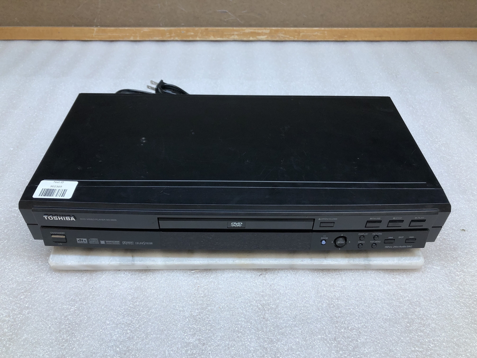 Toshiba SD-2800KU Color Stream DVD VIDEO Player, NO REMOTE, TESTED and WORKING