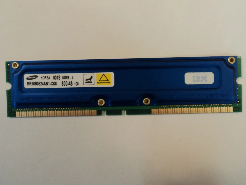 Samsung RAM Memory Module 64MB PC800-45 RDRAM RIMM MR16R0824AN1-CK8 - Image 3 of 4