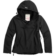 Surplus Ladies Windbreaker Kangaroo Rain Hiking Hooded Warm Womens Jacket Black