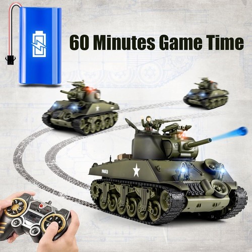 1/18 RC Tank M4A3 Sherman Remote Control Model Army Toy Military Tank Shoots BBS - Picture 6 of 7