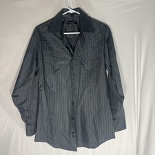 Geoffrey Beene Fitted Wrinkle Free Dress Shirt - Stripes - M - 15 32/33