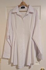 Cider Classic White Button Up Women’s 1XL Office Tailored Stretch 