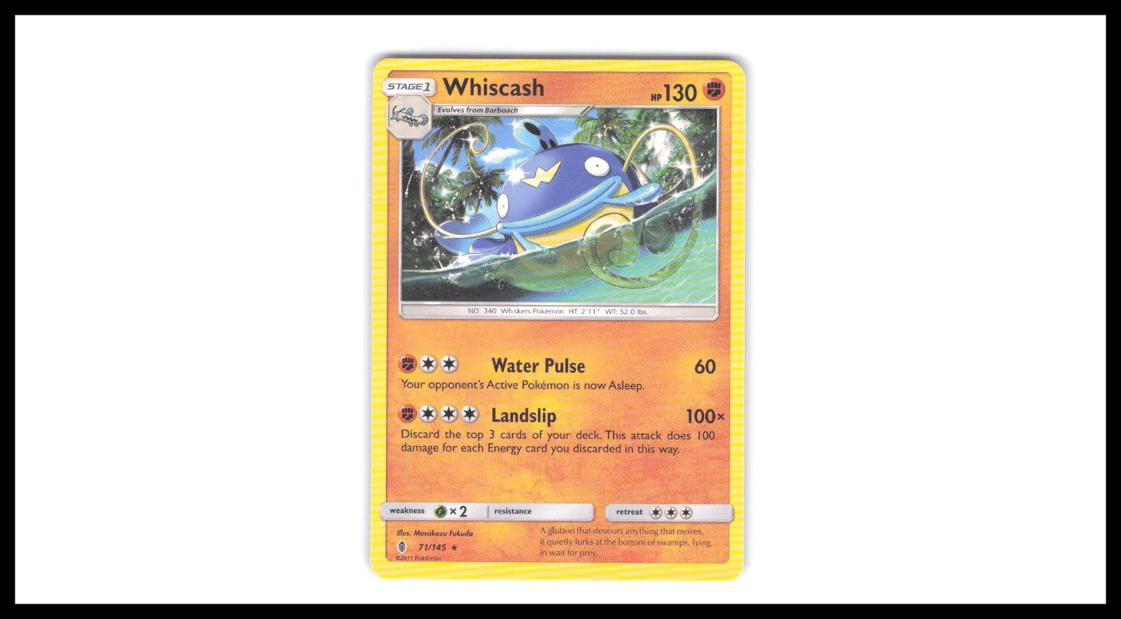 Whiscash 71/145 Rare Guardians Rising Pokemon Near Mint