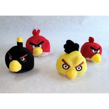 Angry Birds Mini Plush Stuffed Animal Toy Lot of 4 Pencil Topper NO SOUND