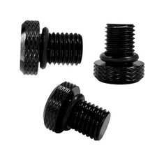 3 PCS M10x1.25 Motorcycle Mirror Hole Plug, Anti-Rust Aluminum M10x1.25, Black