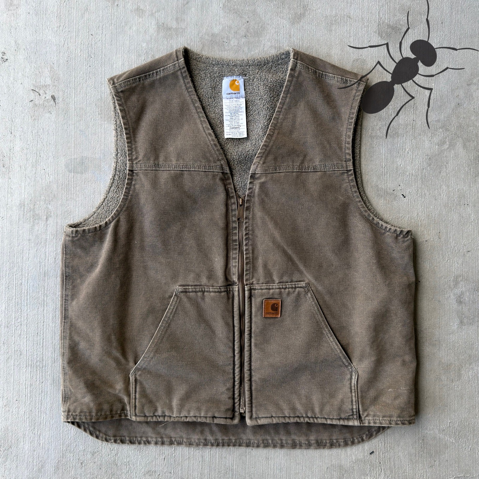 Vintage Y2K Carhartt V26 MRH brown work wear vest