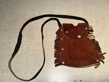 Frontier Possibles Bag Or I-Phone Holder Leather With Leather Strap And Fringe