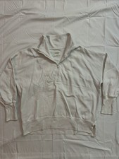 Vintage Y2K Abercrombie  Fitch A F Quarter Zip Sweatshirt Pullover Large White