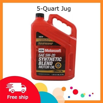 Motorcraft Synthetic Blend Motor Oil 5W-20, 5-Quart Jug, Freeship
