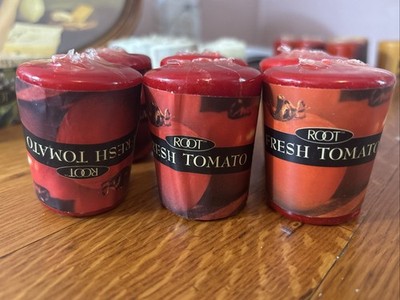 Vintage Root Candles Fresh Tomato Scented Votive Candles Lot of 6 Sealed