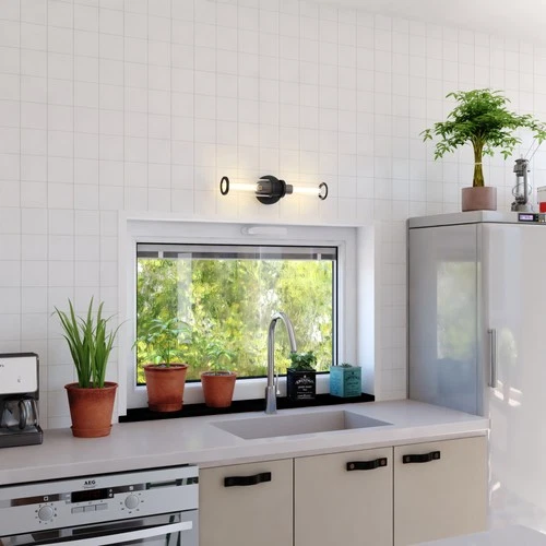 Vaxcel Lighting W0389 Levitt 2 Light 19"W Bath Bar - Black - Picture 3 of 12