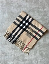 Écharpe Burberry originale – Motif à carreaux iconique – Beige – Unisexe