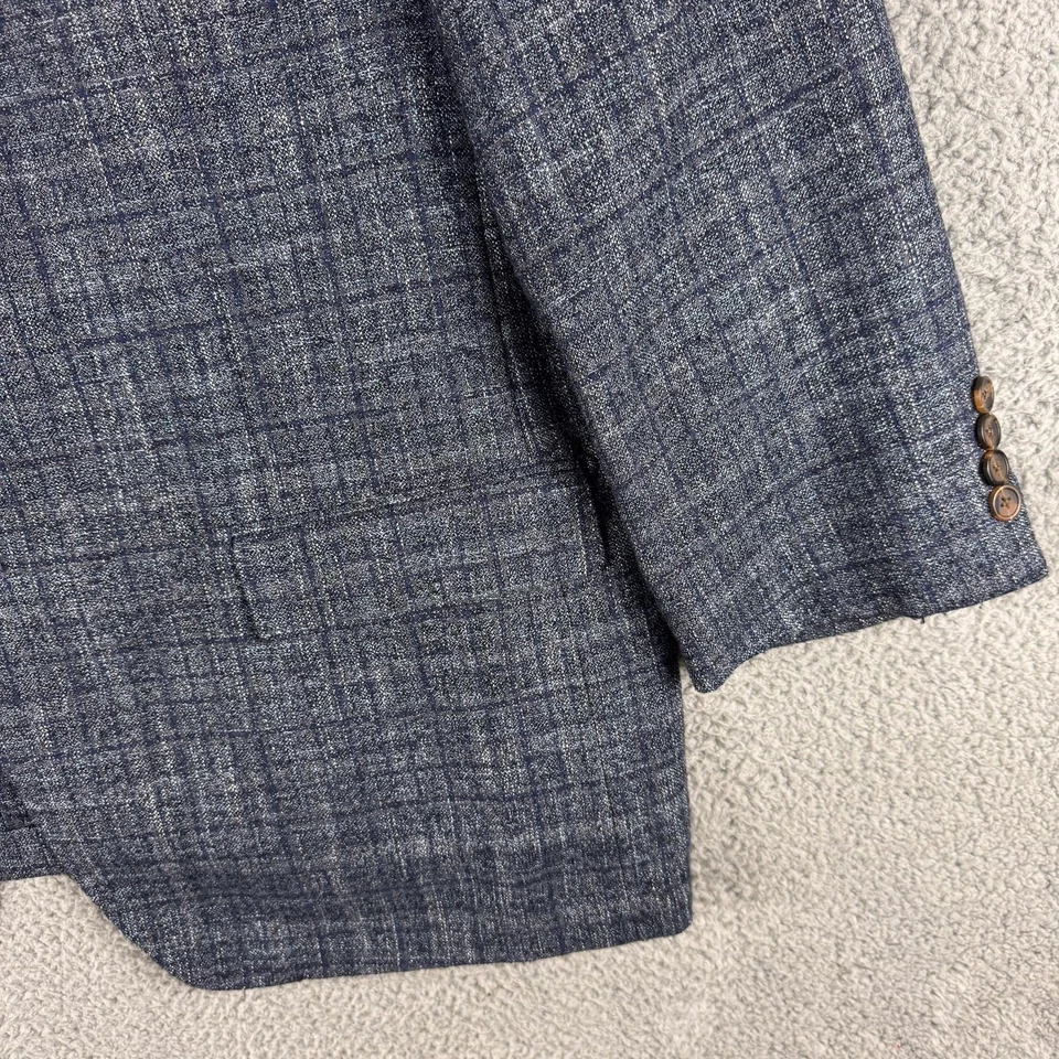 Blazer MaxDavoli Para Hombres 50R Lana Bambú Cuadros Abrigo Deportivo Hecho en Italia Ajuste Moderno Foto 3 de 4