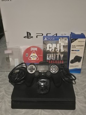 PS4 Slim 1TB Bundle - Ready to Play! (2 Games + Dual Charging Dock) 