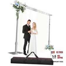Heavy Duty Backdrop Stand - Double Crossbar Pipe and Drape Stand 10x10ft Sliver