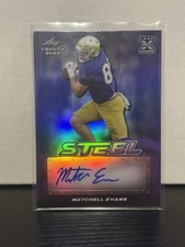 2023 Leaf Trinity Steel MITCHELL EVANS Blue /49 Rookie Auto