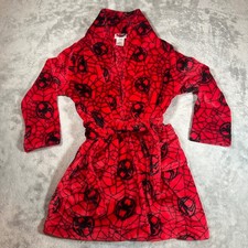 Spider-Man Across the Spider-Verse Red Black Web Plush Fleece Robe Kids Size 6