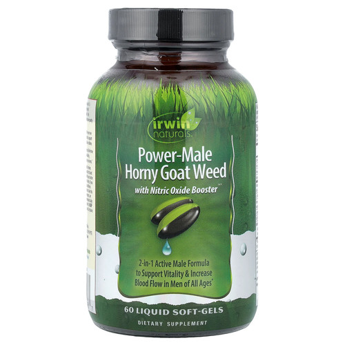 Power-Male Horny Goat Weed, With Nitric Oxide Booster, 60 Liquid Soft-Gels